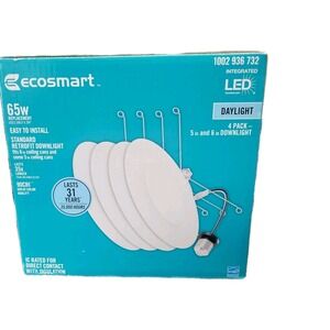 4x Ecosmart Integrated LED 5-6 in Ceiling Retrofit Dimmable Recessed Light Trim